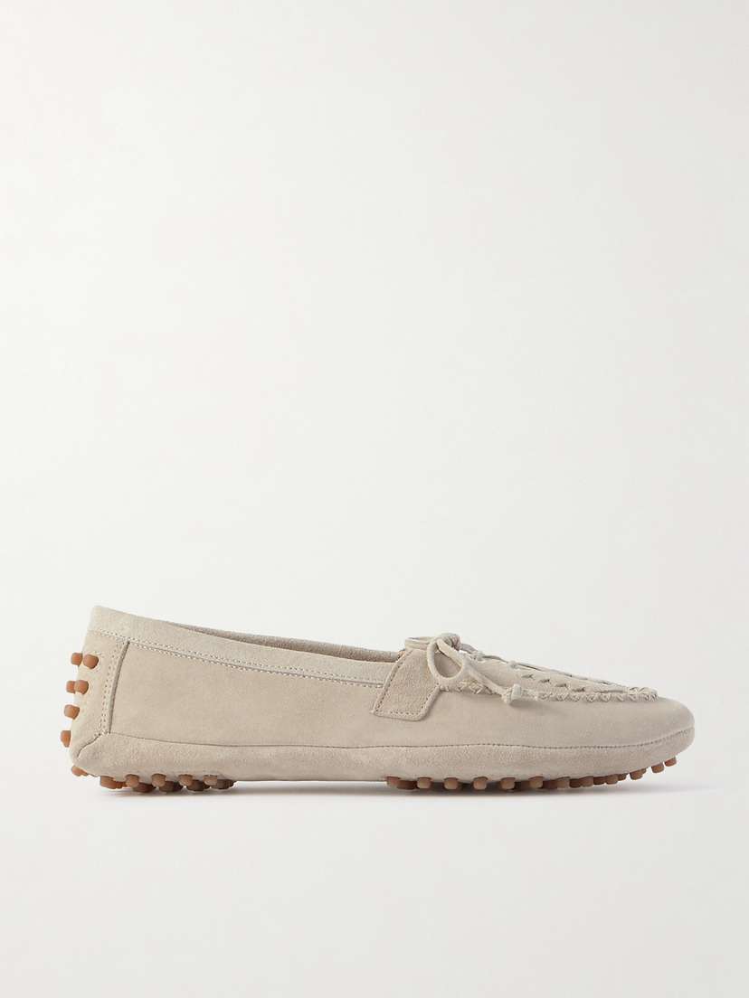Le Monde Béryl Embroidered Suede Loafers