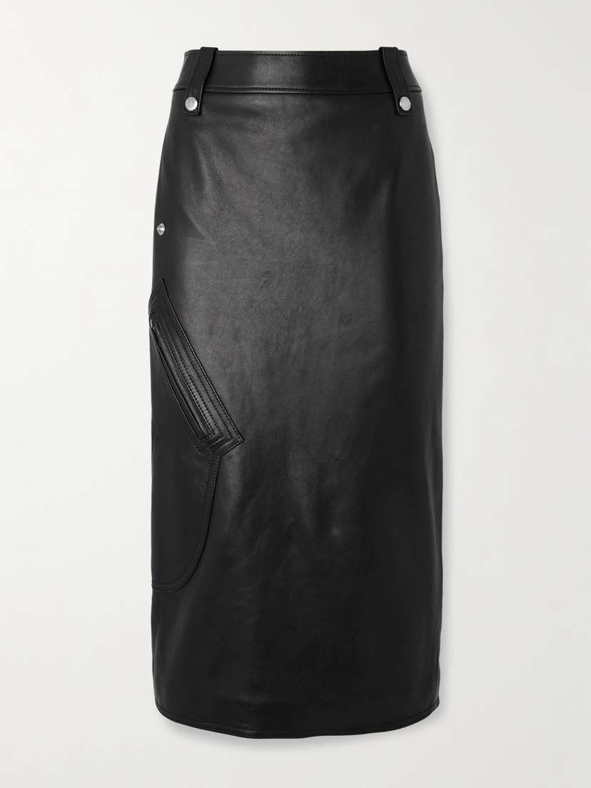 McQueen Leather Midi Skirt