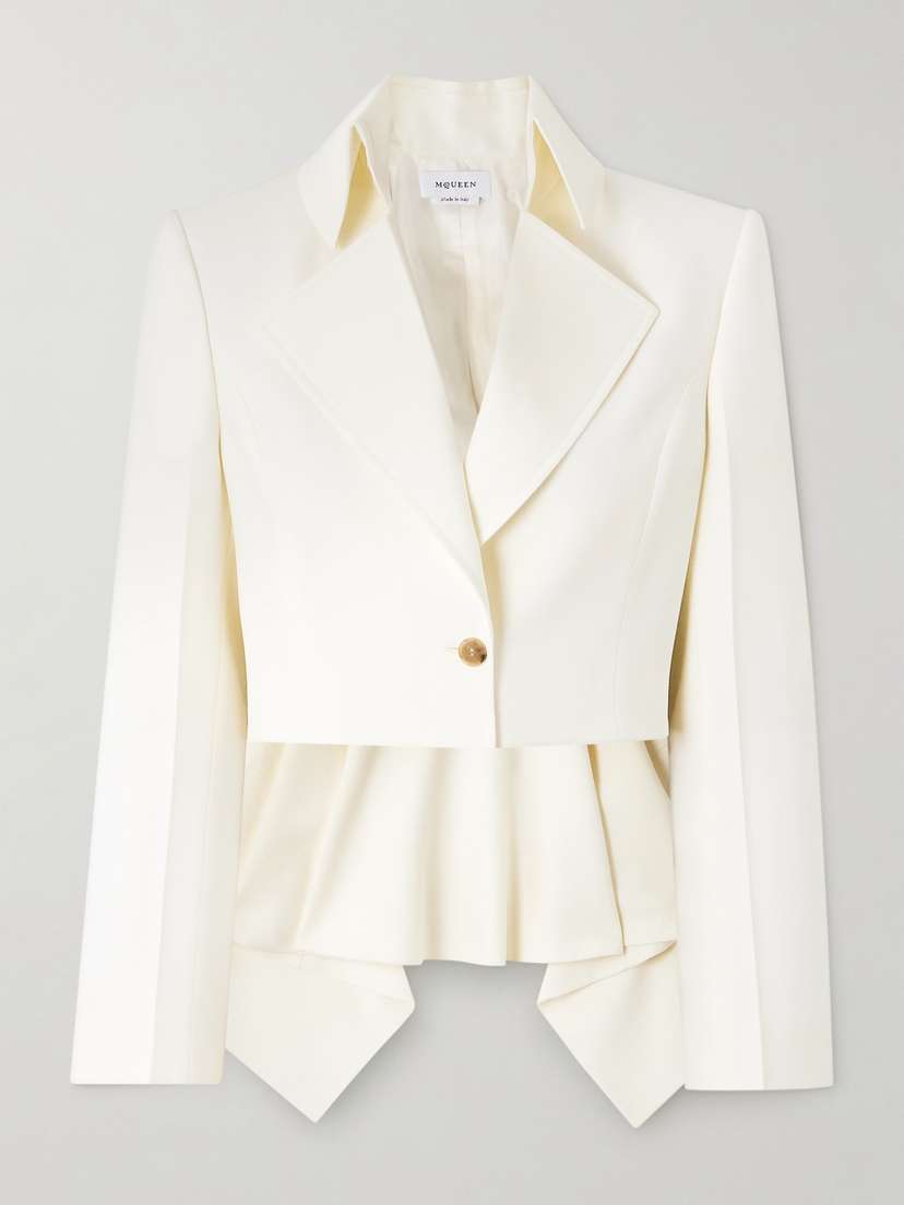 McQueen Peplum Wool-twill Blazer