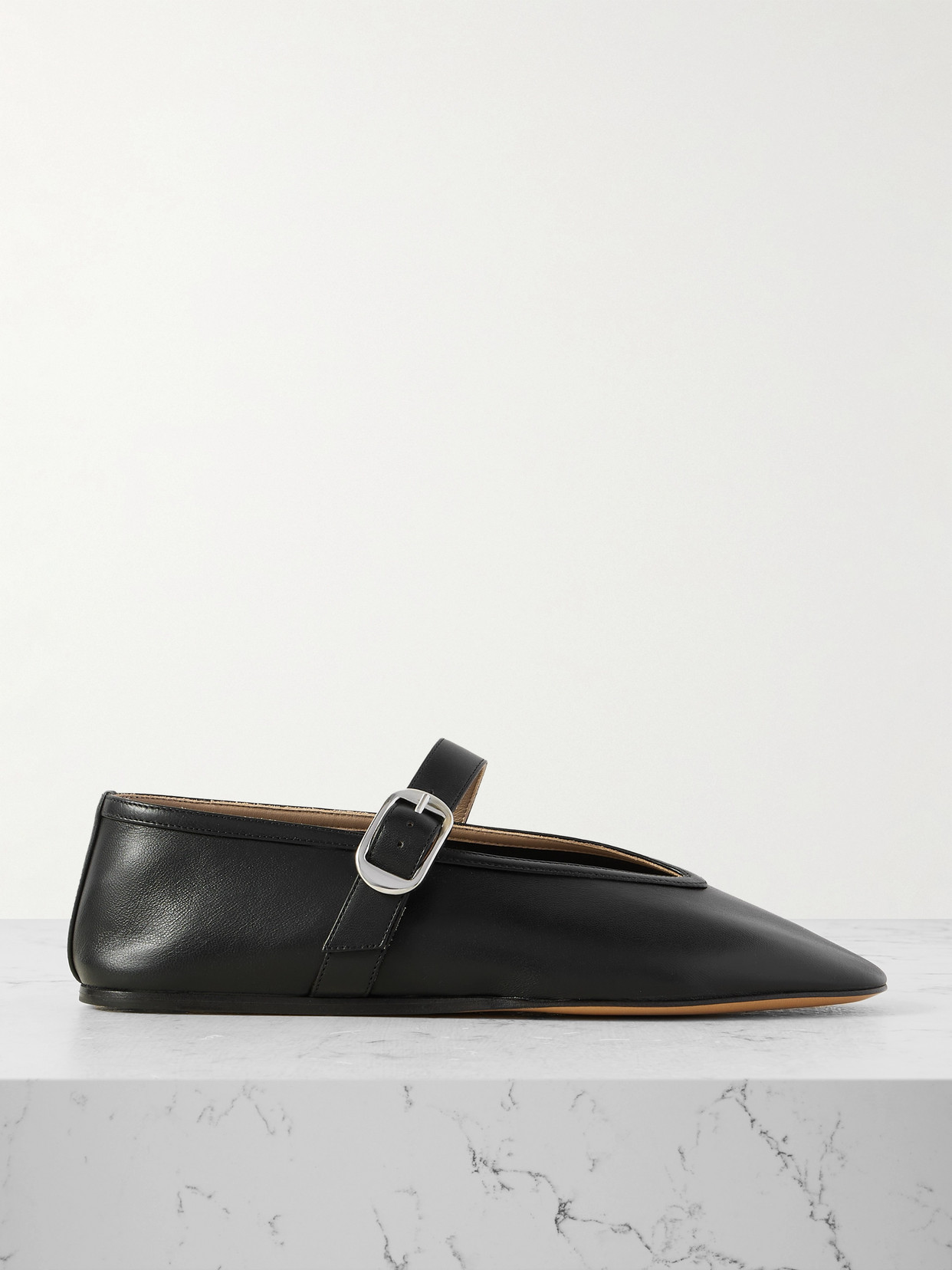 Shop Le Monde Beryl Stella Leather Mary Jane Ballet Flats In Black