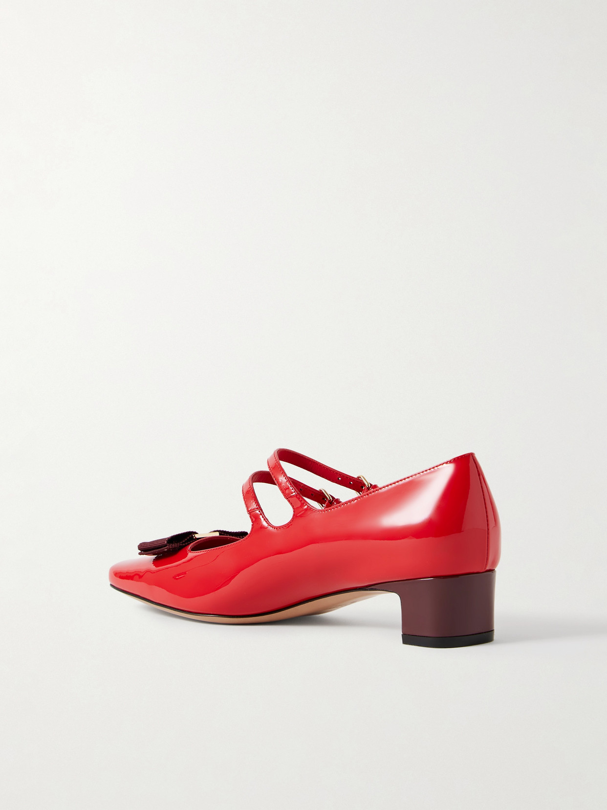 Vara Bow-Embellished Patent-Leather Mary Jane Pumps
