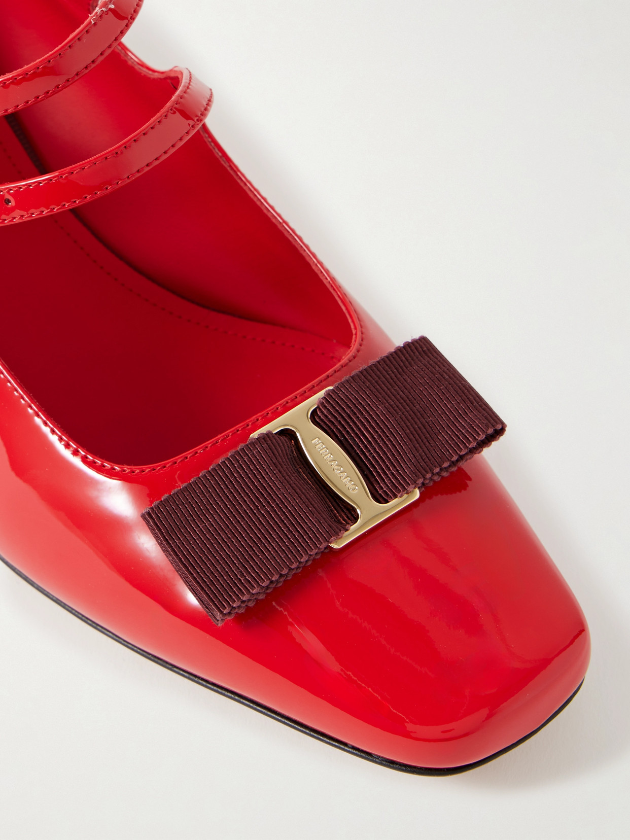 Vara Bow-Embellished Patent-Leather Mary Jane Pumps