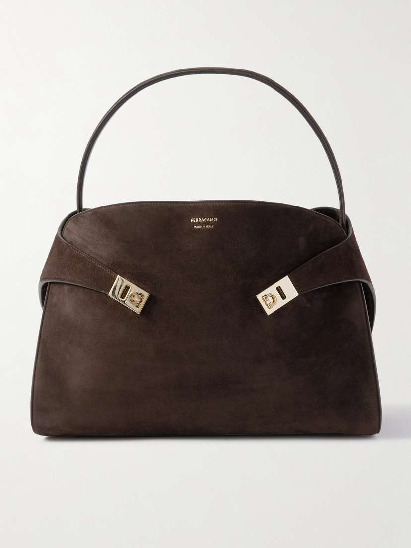 Ferragamo Hug Medium Suede Tote