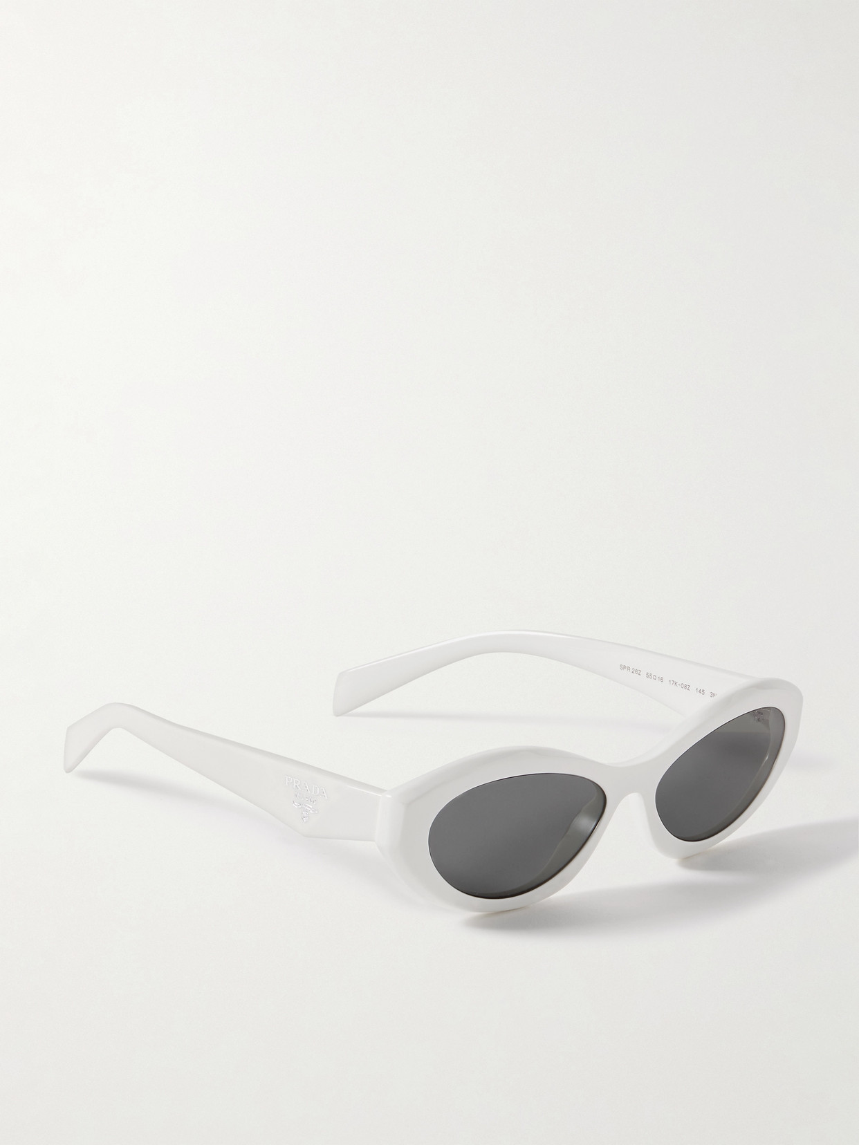 Prada Oval-frame Acetate Sunglasses In White