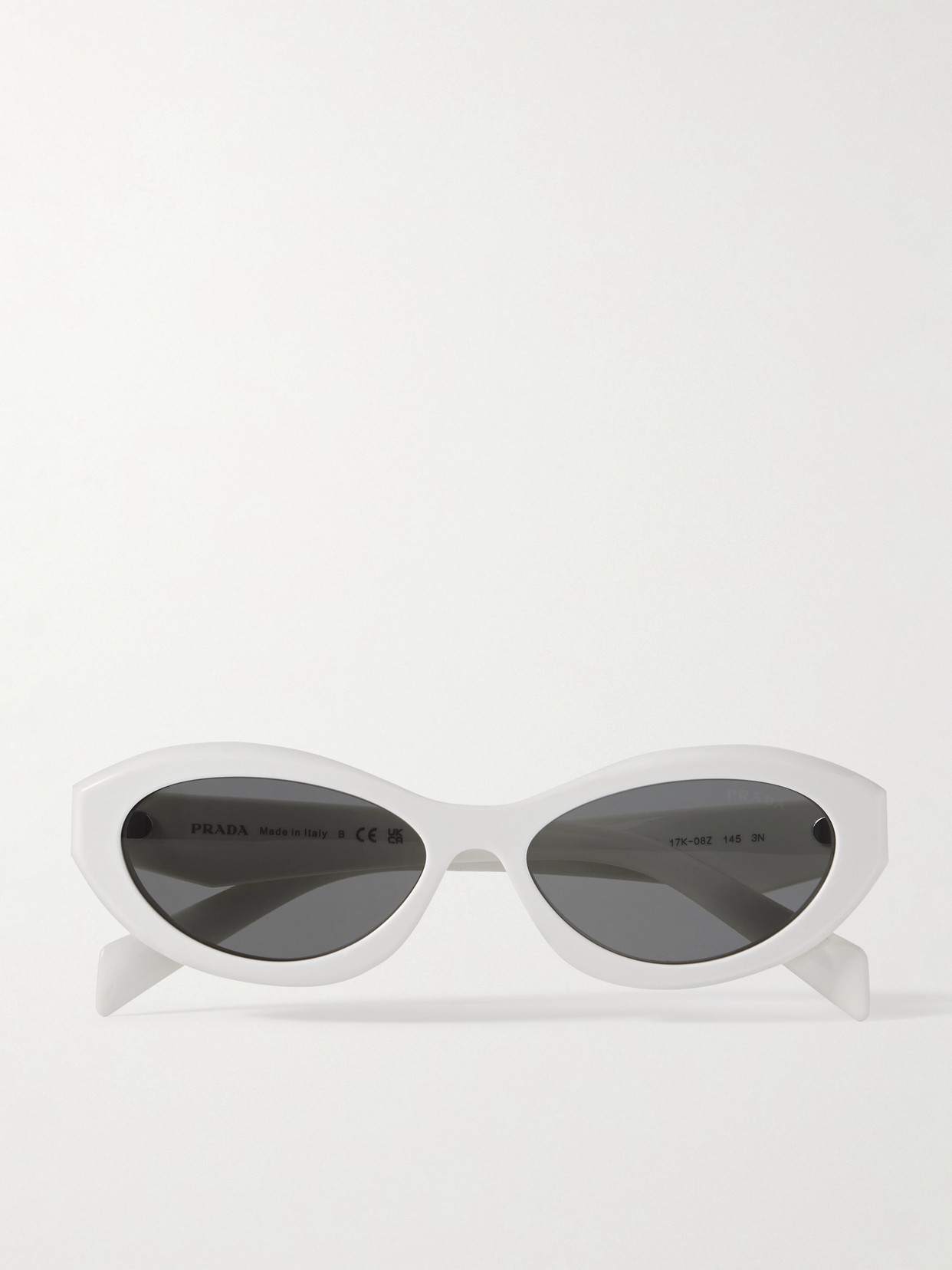 Prada Oval-frame Acetate Sunglasses In Neutral
