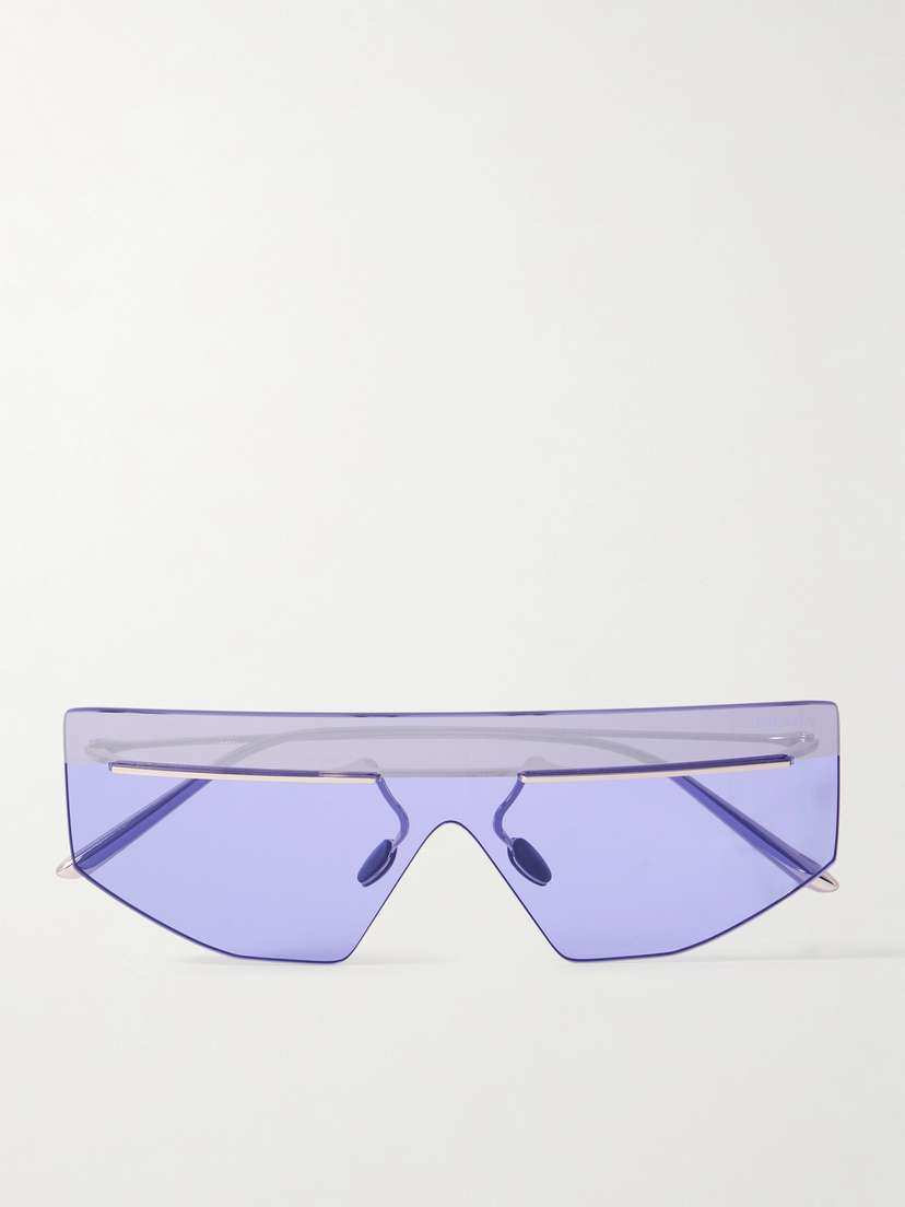 PRADA EYEWEAR D-frame Silver-tone Sunglasses