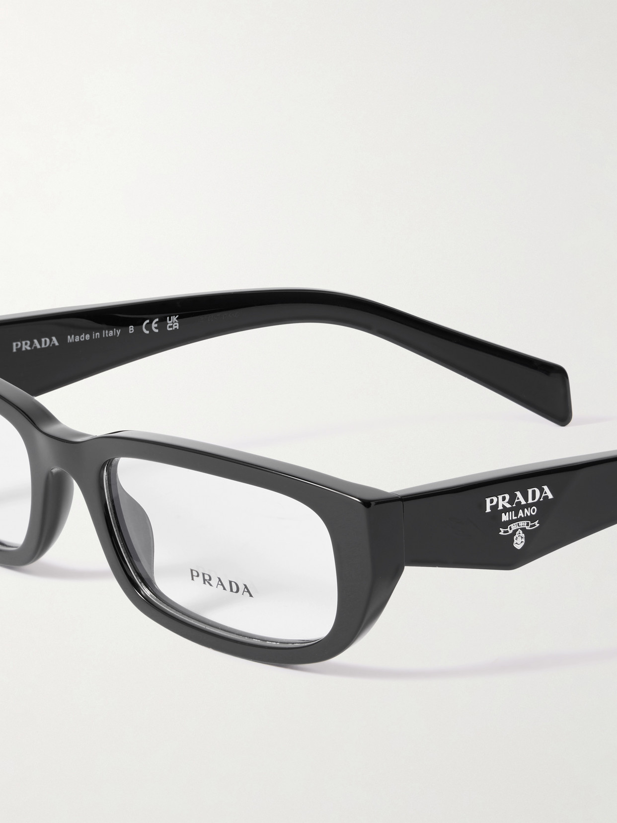 Prada Symbole Acetate Optical Glasses In Black