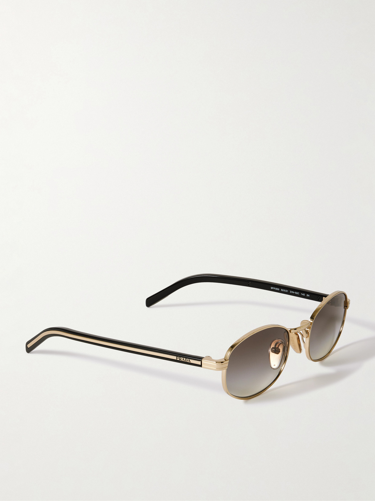 Prada Oval-frame Gold-tone Sunglasses In Gold