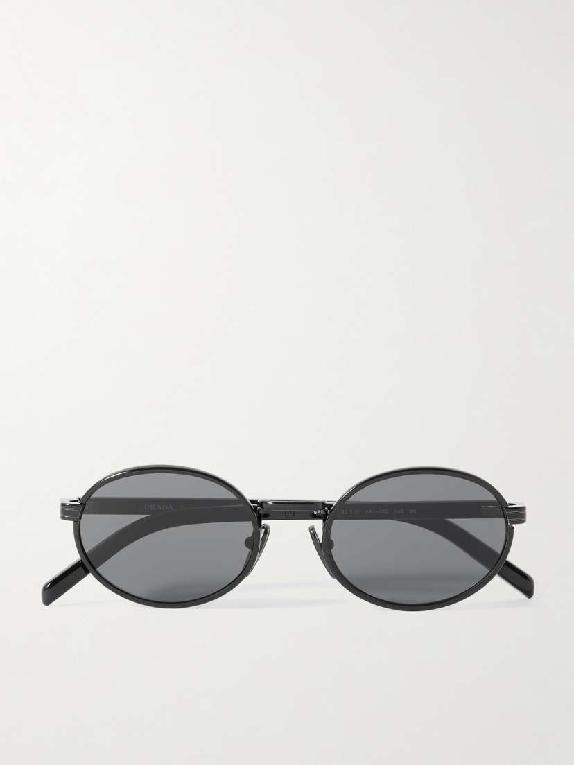 PRADA EYEWEAR Oval-frame Metal Sunglasses