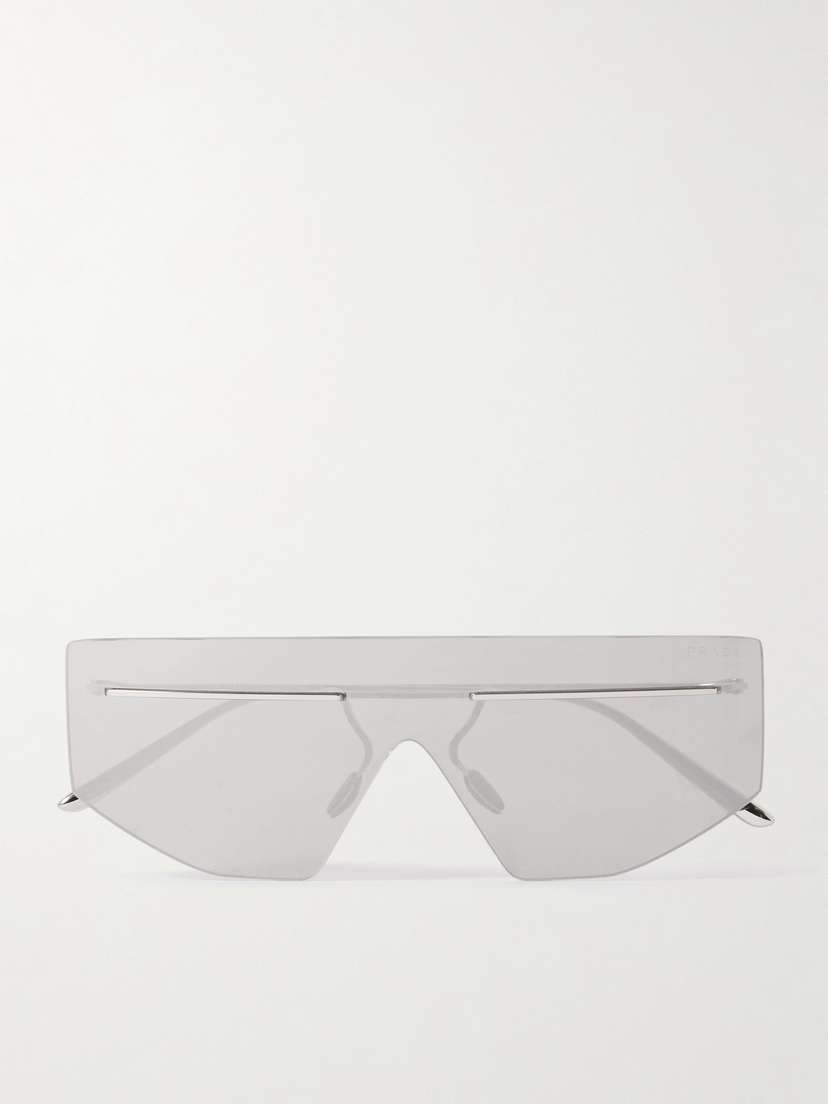 PRADA EYEWEAR D-frame Silver-tone Sunglasses