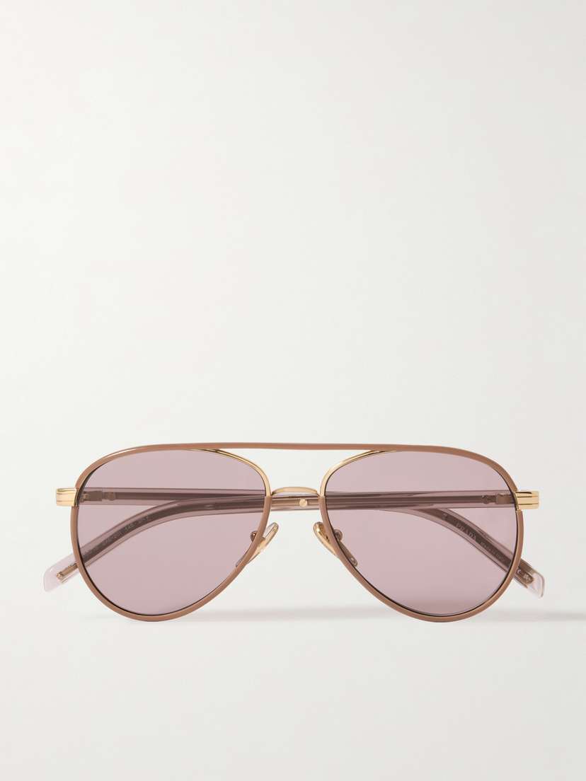 PRADA EYEWEAR Aviator-style Rose Gold-tone And Acetate Sunglasses