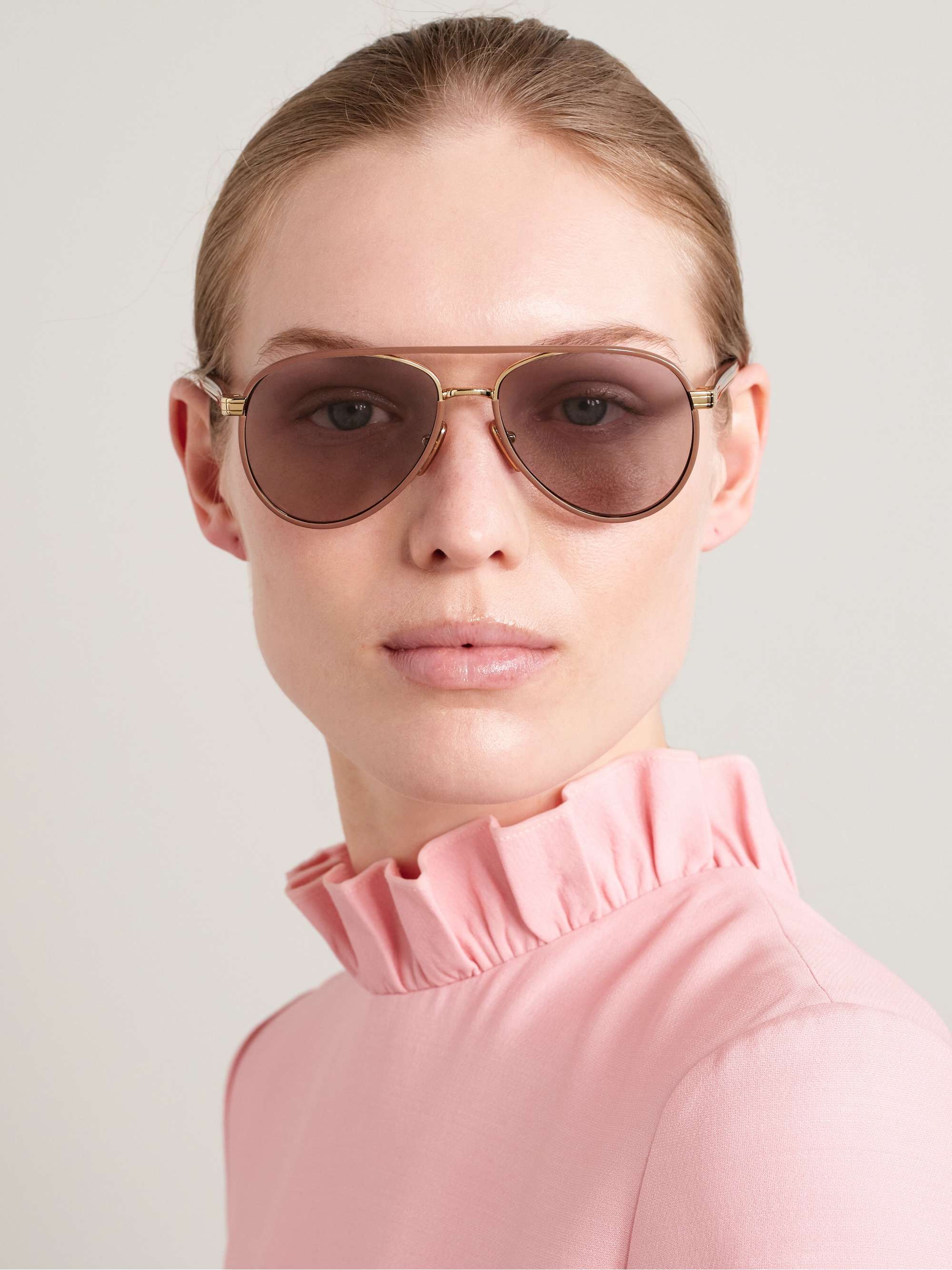 PRADA EYEWEAR アビエイタースタイル ローズゴールドトーン PRADA EYEWEAR アビエイタースタイル ローズゴールドトーン