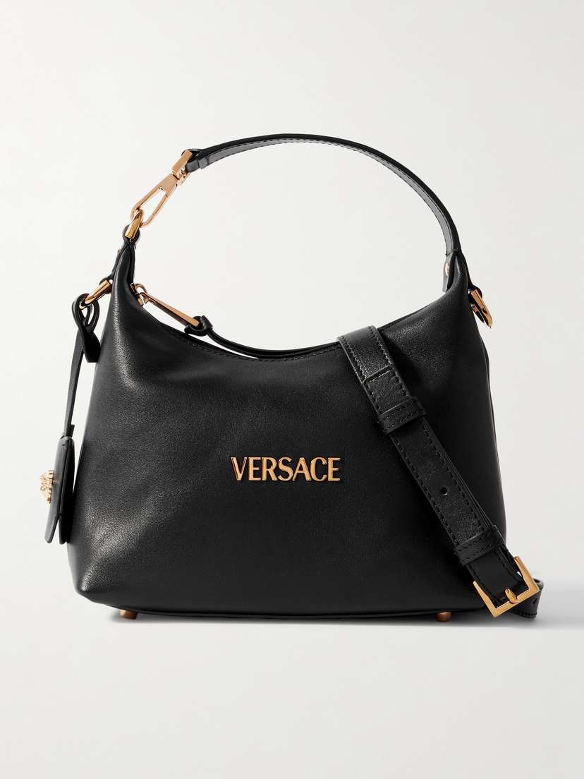 Versace Embellished Leather Shoulder Bag