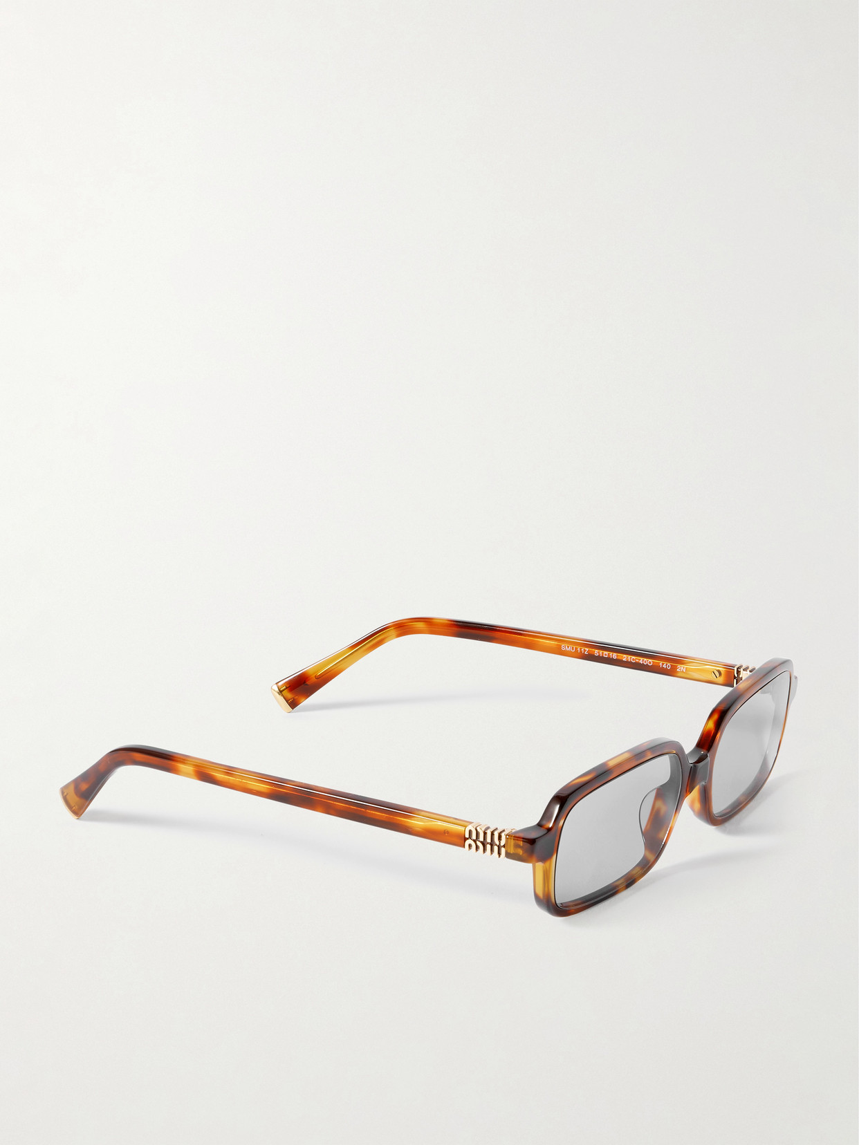 Miu Miu Rectangular-frame Tortoiseshell Acetate Sunglasses In Tortoiseshell