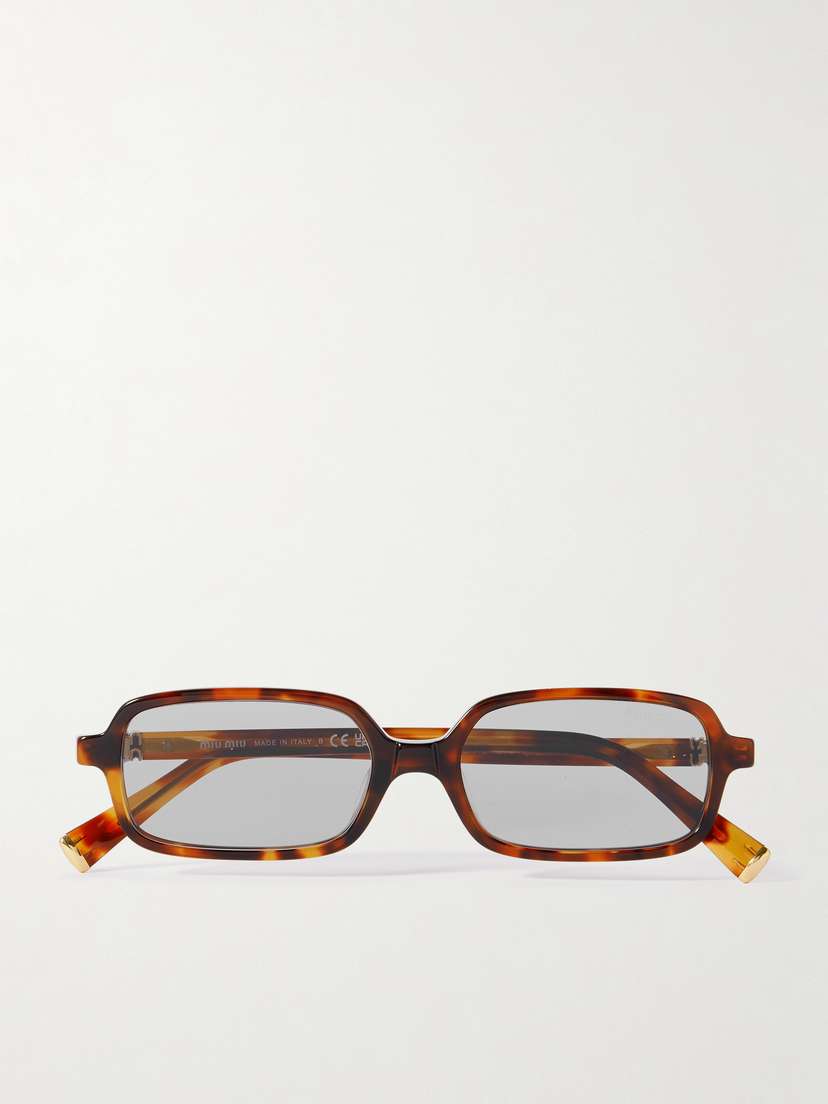 Miu Miu Eyewear Rectangular-frame Tortoiseshell Acetate Sunglasses
