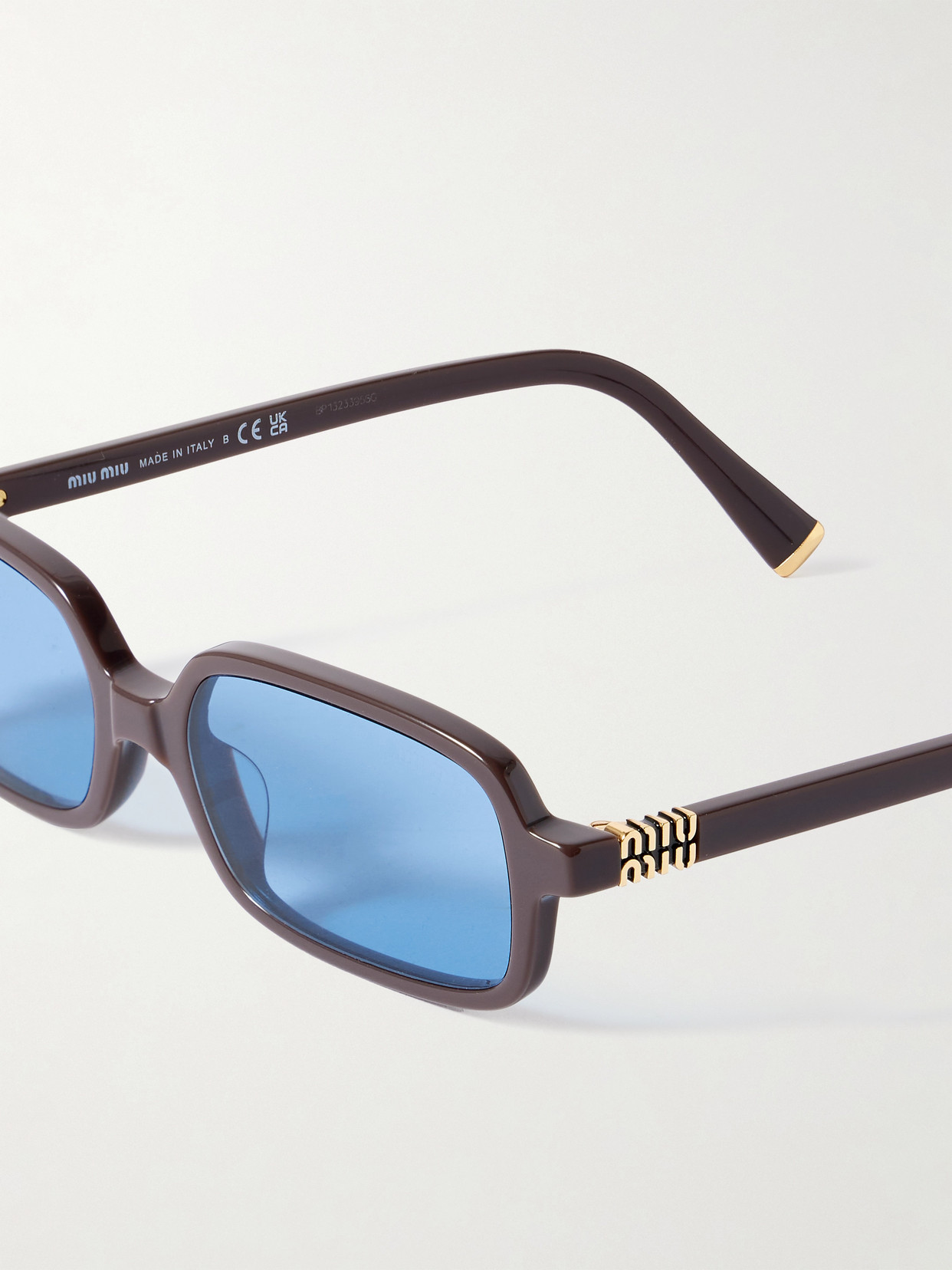 Miu Miu Rectangular-frame Acetate Sunglasses In Brown