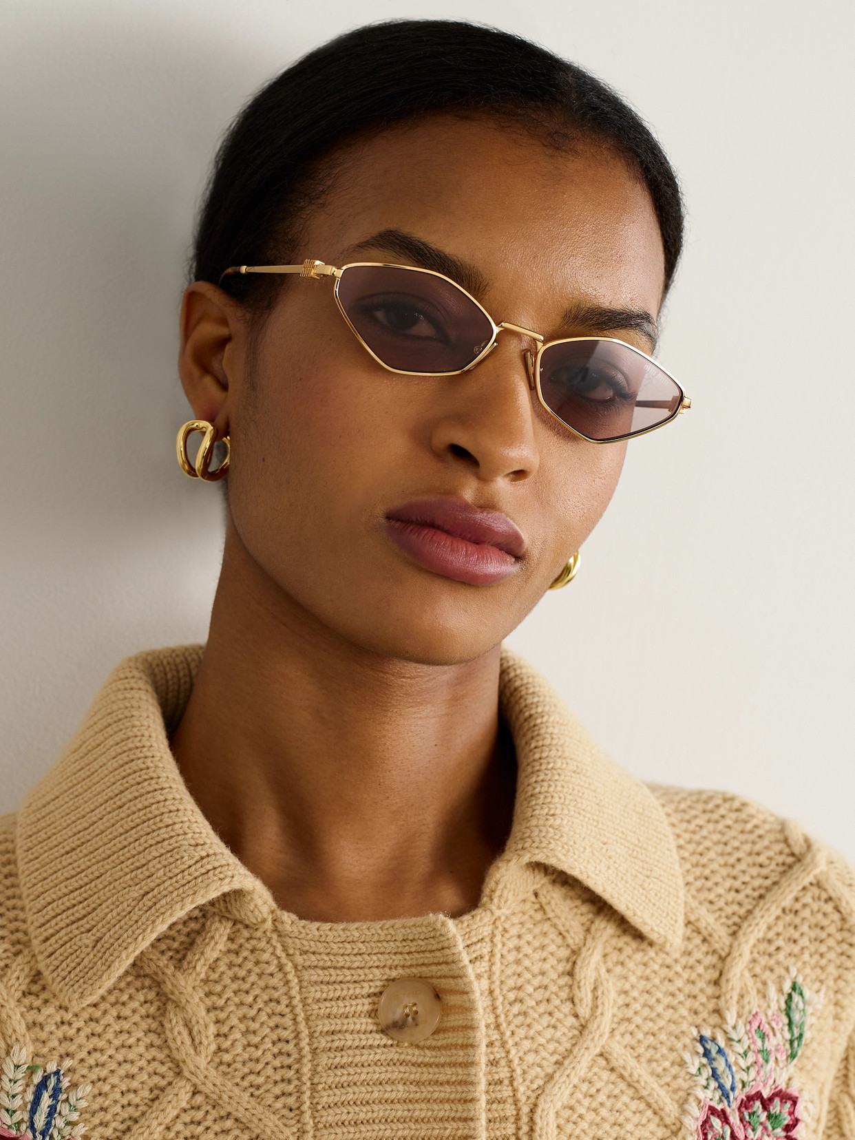 Miu Miu Sleek 56zs Mini Eyewear For Women In Gold