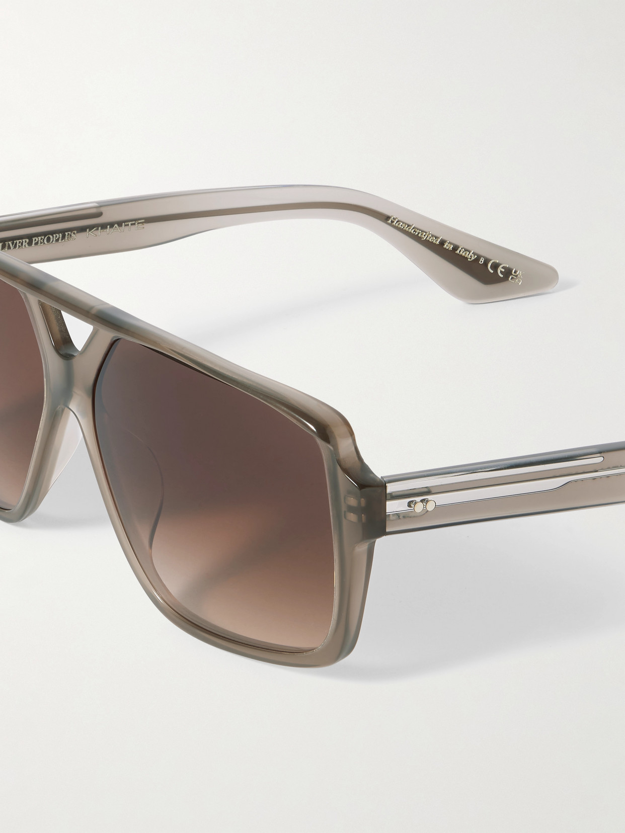 Oliver Peoples + Khaite 1977c Aviator-style Acetate Sunglasses
