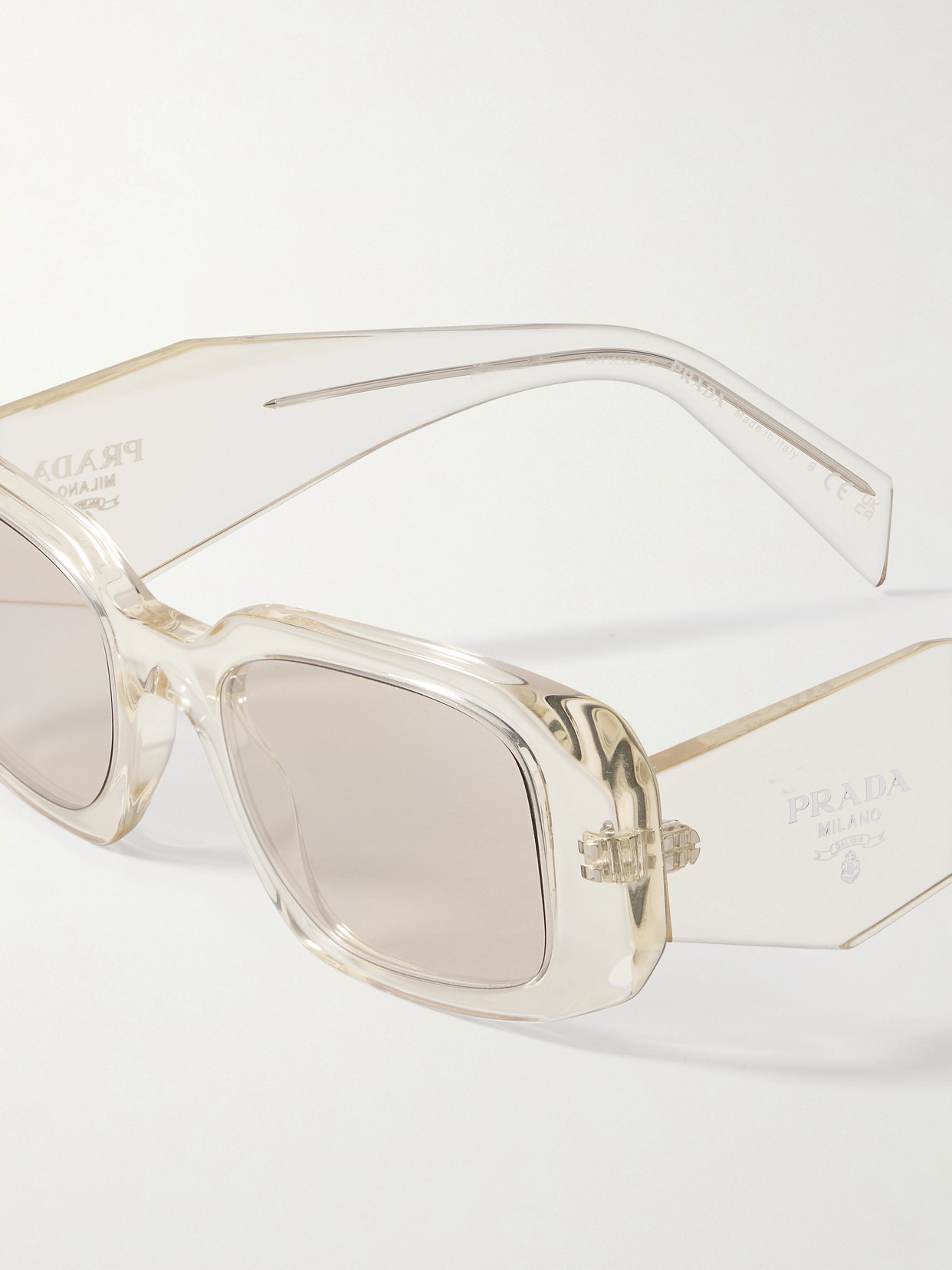 Prada Square-frame Acetate Sunglasses In Neutrals