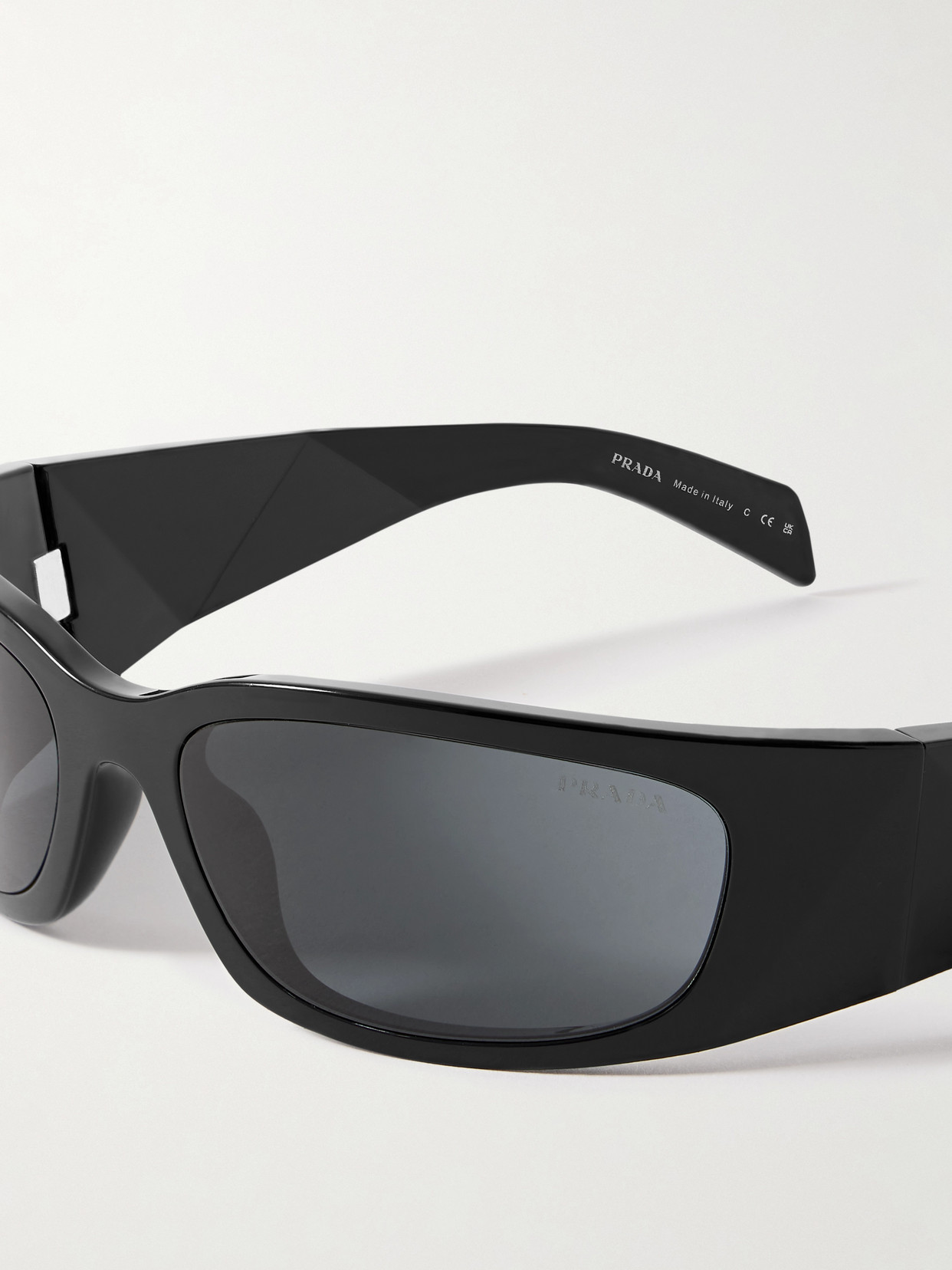 Prada Rectangular-frame Acetate Sunglasses In Black