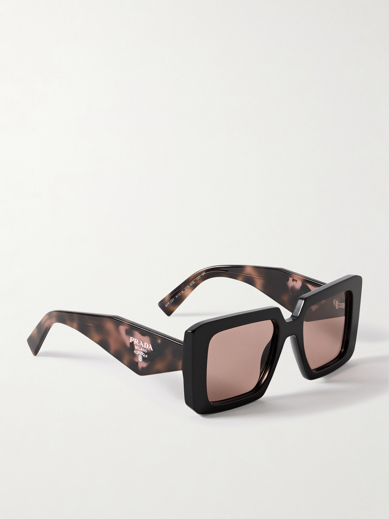Prada Tortoiseshell-effect Square Sunglasses In Black