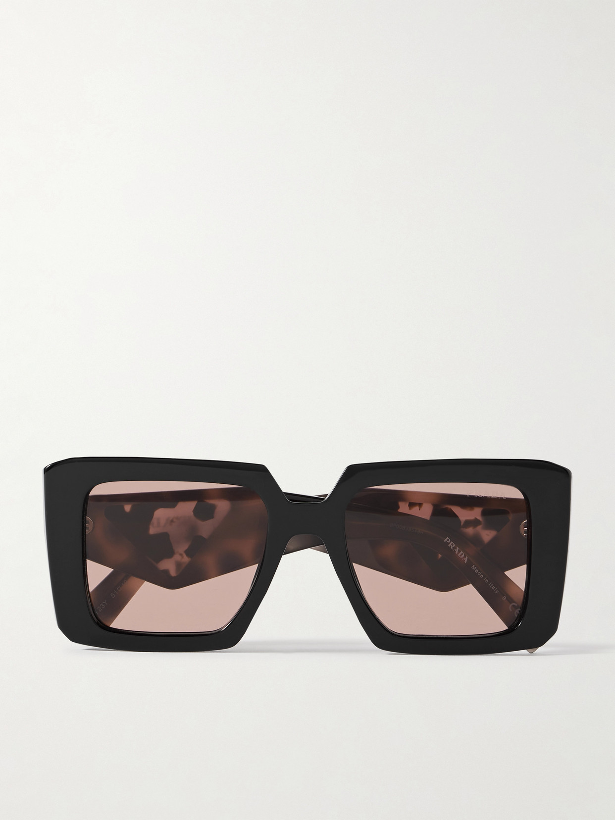 Prada Tortoiseshell-effect Square Sunglasses In Black