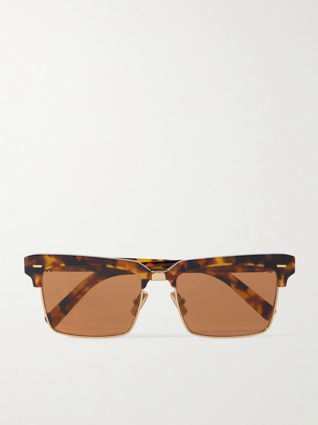 Miu Miu Square-frame Tortoiseshell Acetate And Gold-tone Sunglasses