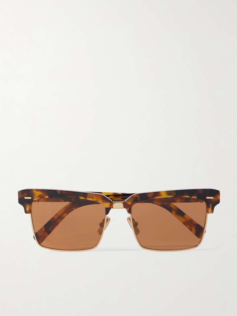 Miu Miu Eyewear Square-frame Tortoiseshell Acetate And Gold-tone Sunglasses