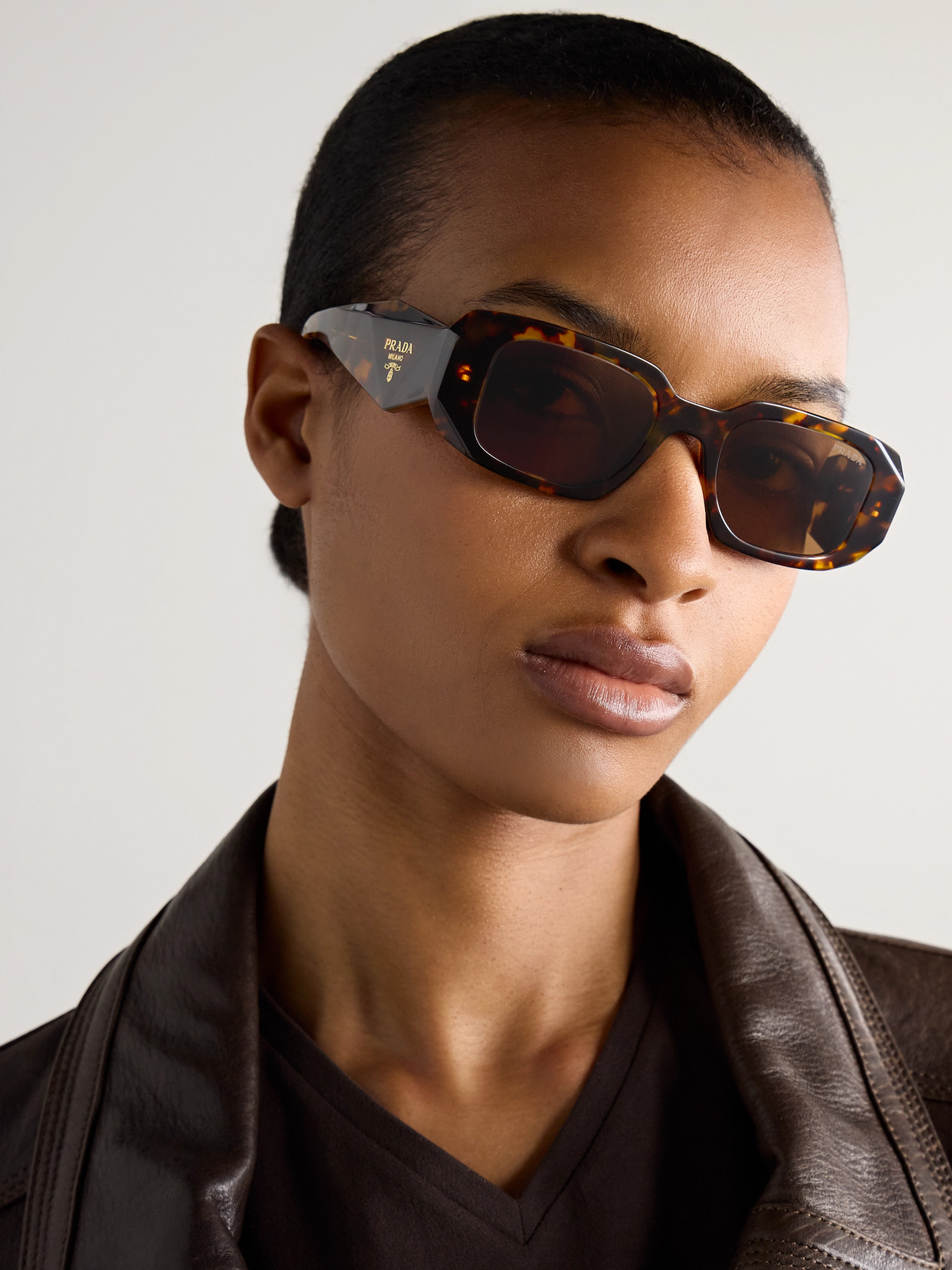 Prada Square-frame Tortoiseshell Acetate Sunglasses In Tortoiseshell
