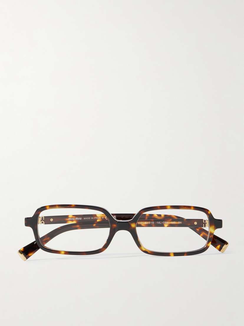 Miu Miu Eyewear Rectangular-frame Tortoiseshell Acetate Optical Glasses