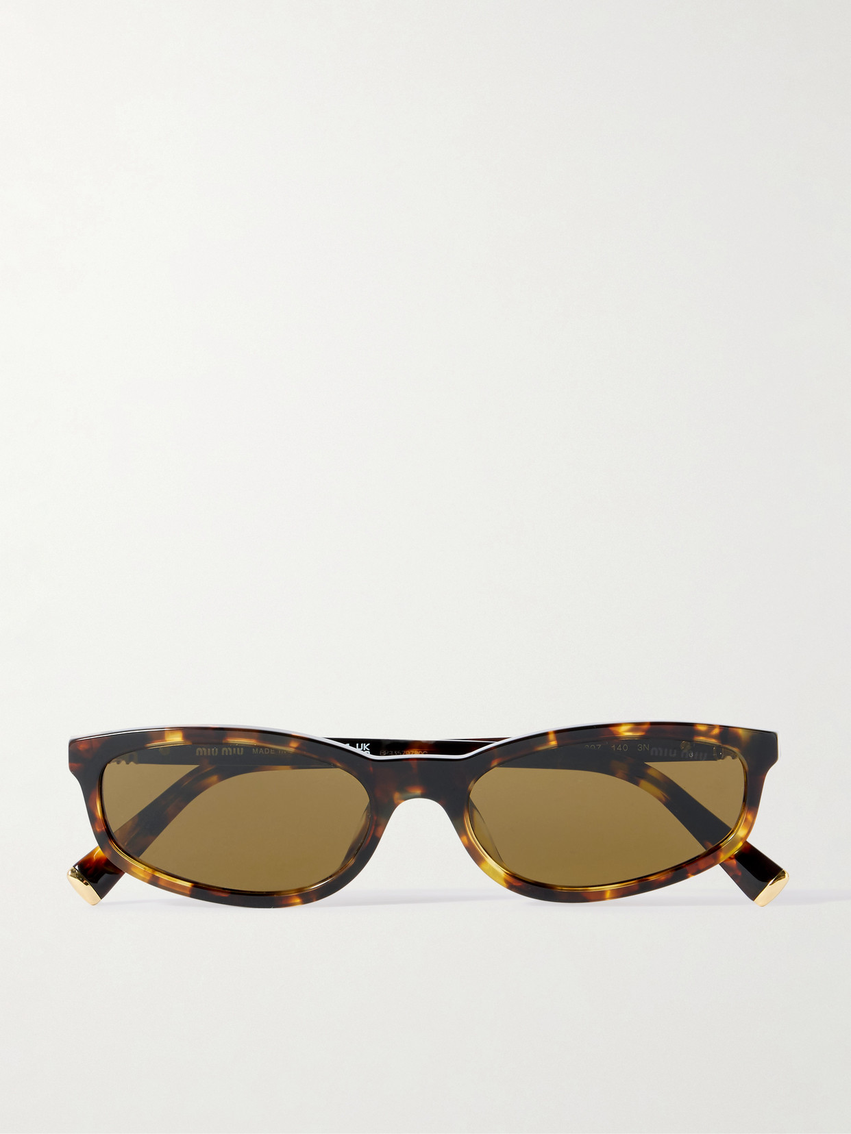 Miu Miu Oval-frame Tortoiseshell Acetate Sunglasses In Brown