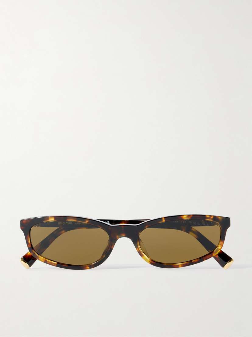 Miu Miu Eyewear Oval-frame Tortoiseshell Acetate Sunglasses