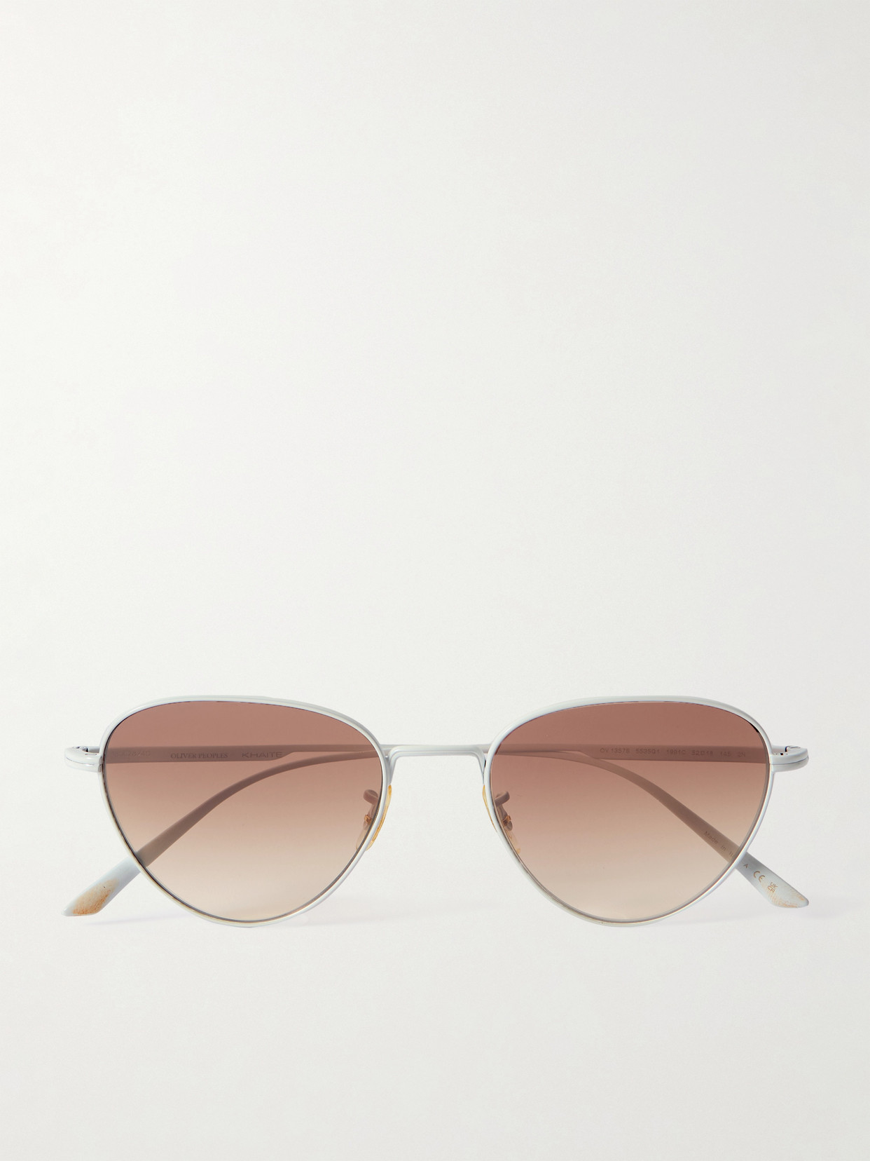 Oliver Peoples + Khaite 1991c D-frame Gold-tone Sunglasses In Metallic