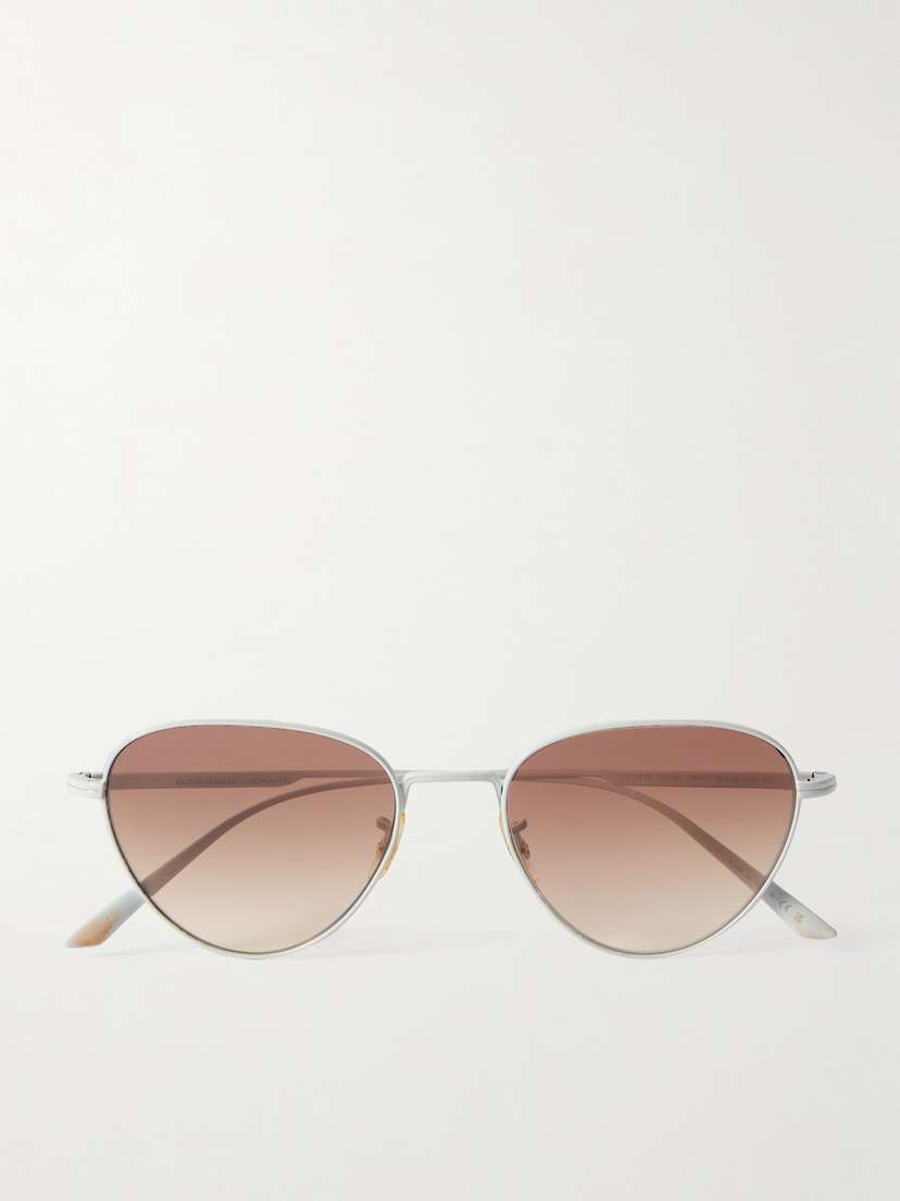 Oliver Peoples + Khaite 1991c D-frame Gold-tone Sunglasses