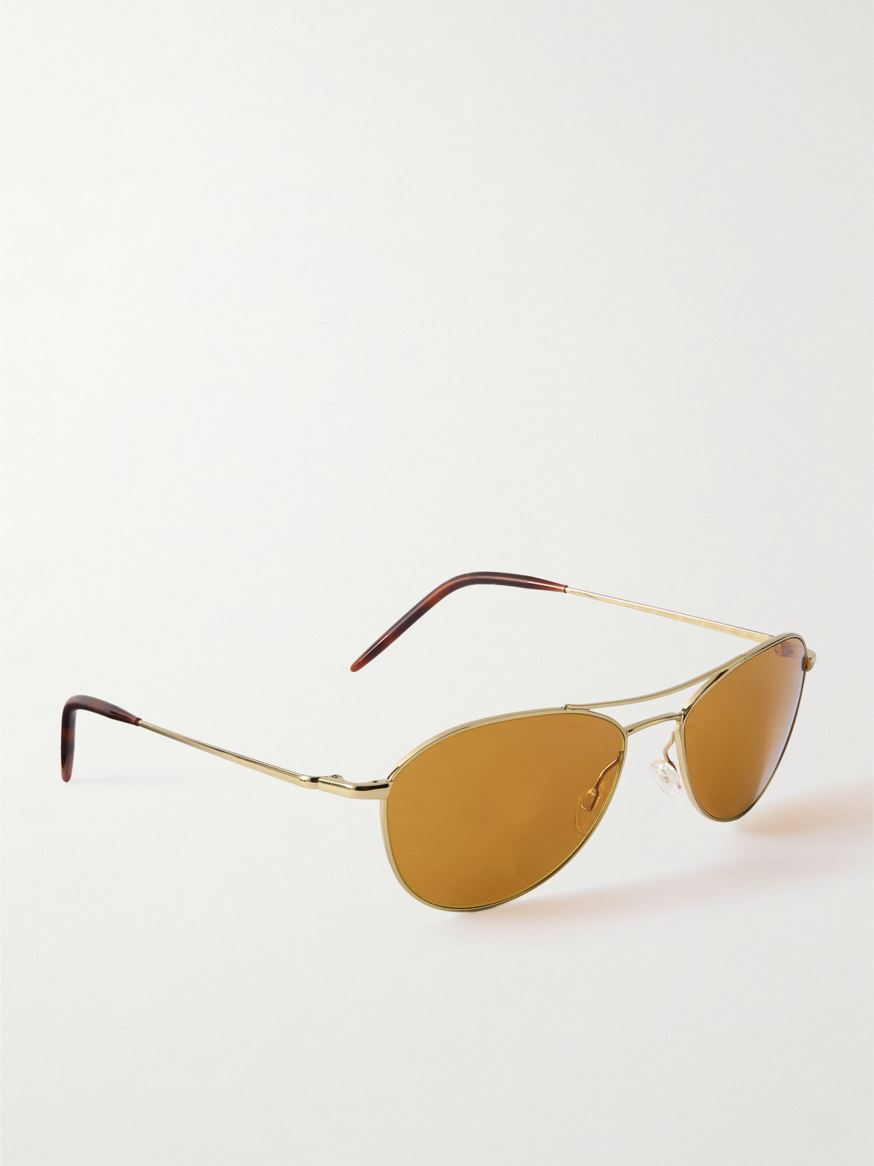 Oliver Peoples Aero Ii Aviator-style Gold-tone Sunglasses