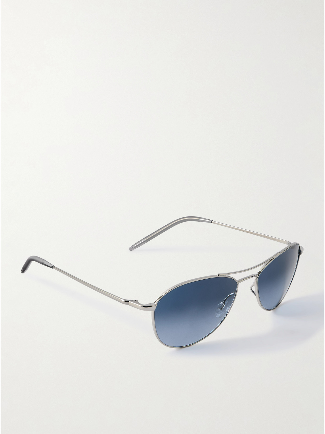 Oliver Peoples Aero Ii Aviator-style Silver-tone Sunglasses