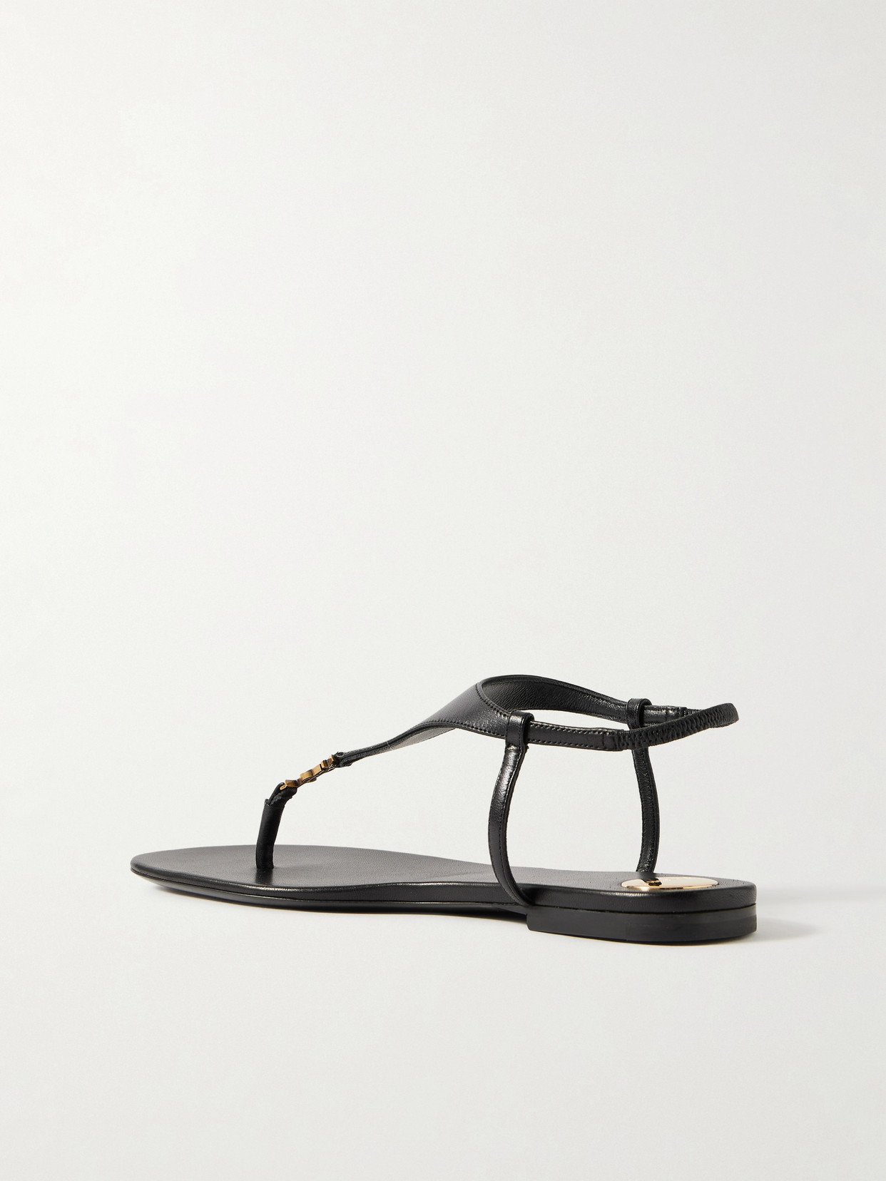 Saint Laurent Cassandra Logo-embellished Leather Sandals In Black