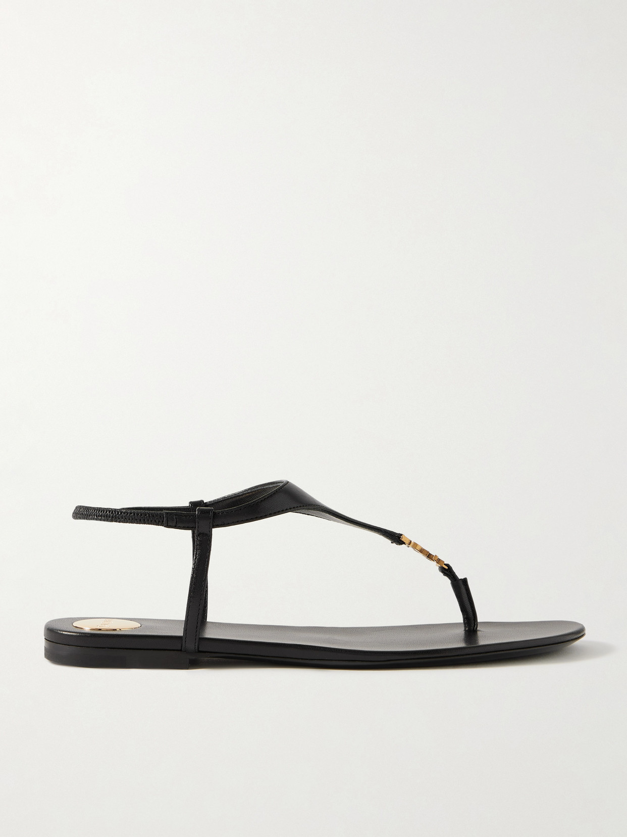 SAINT LAURENT - Cassandra Logo-embellished Leather Sandals - Black