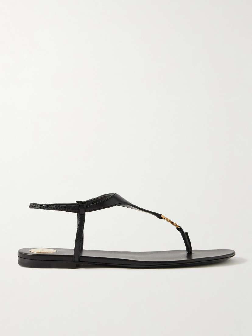 Saint Laurent Cassandra Logo-embellished Leather Sandals