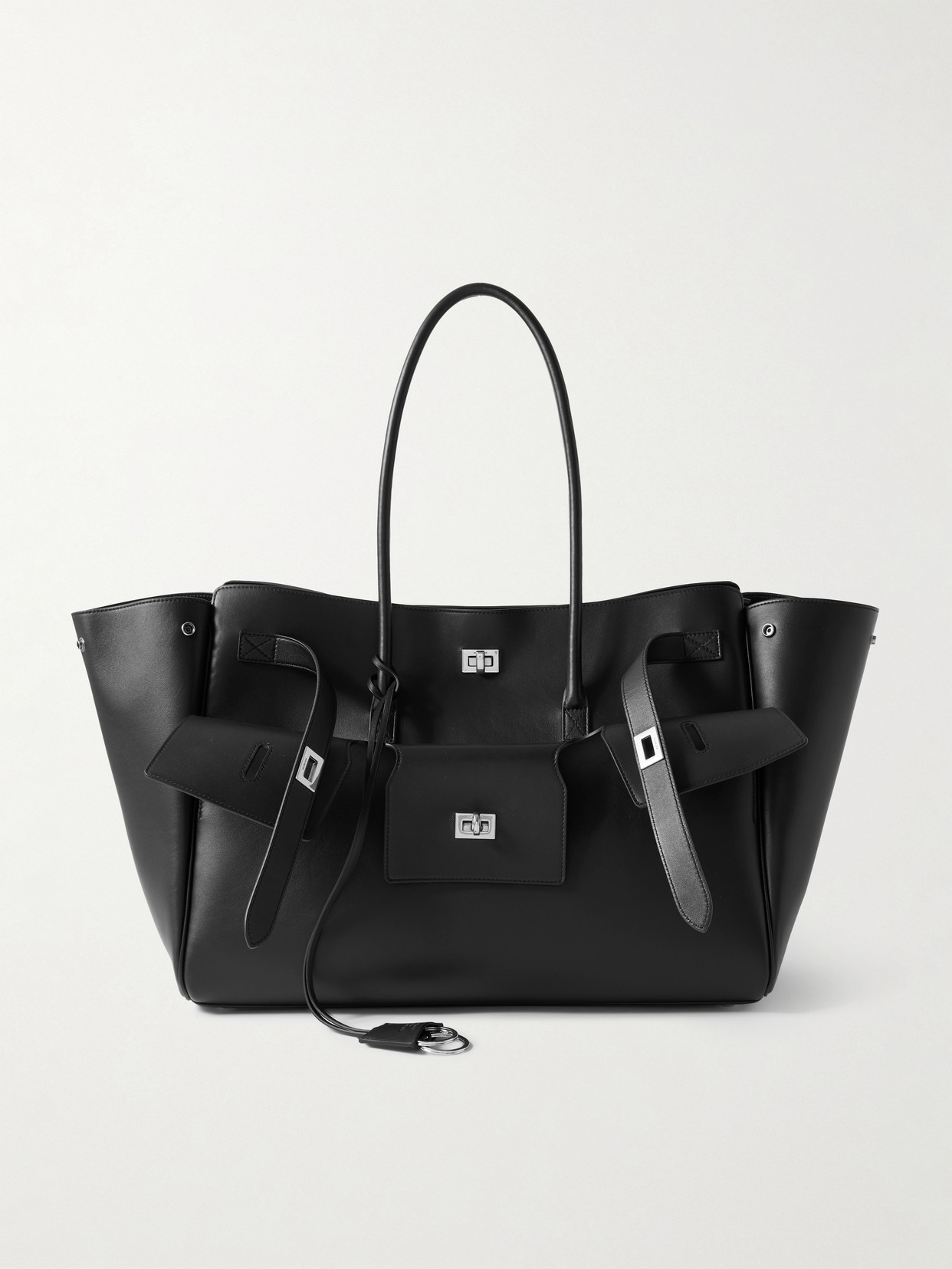 Balenciaga Carry All Bel Air Large Bag In Black Leather Women