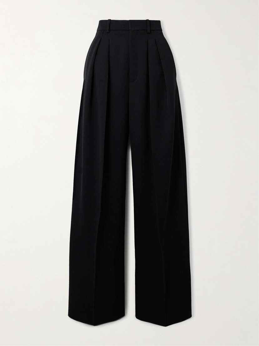 Saint Laurent Pleated Wool Wide-leg Pants