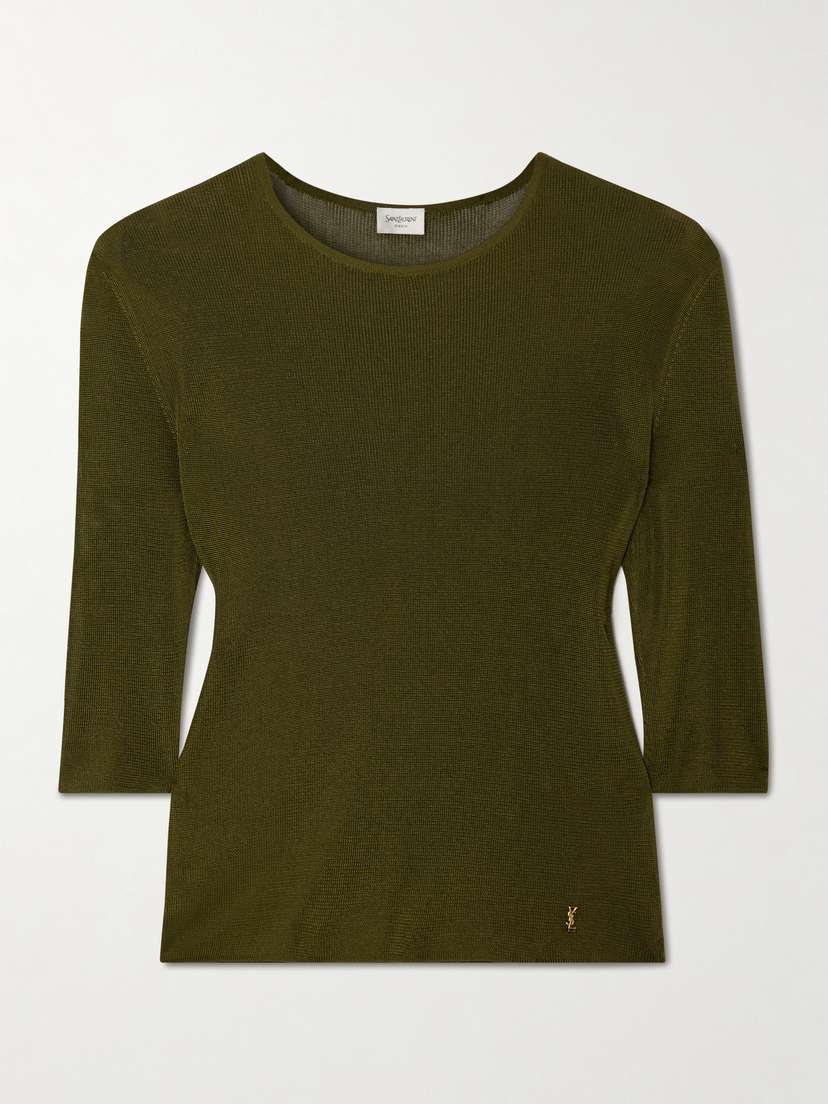 Saint Laurent Embellished Knitted Top