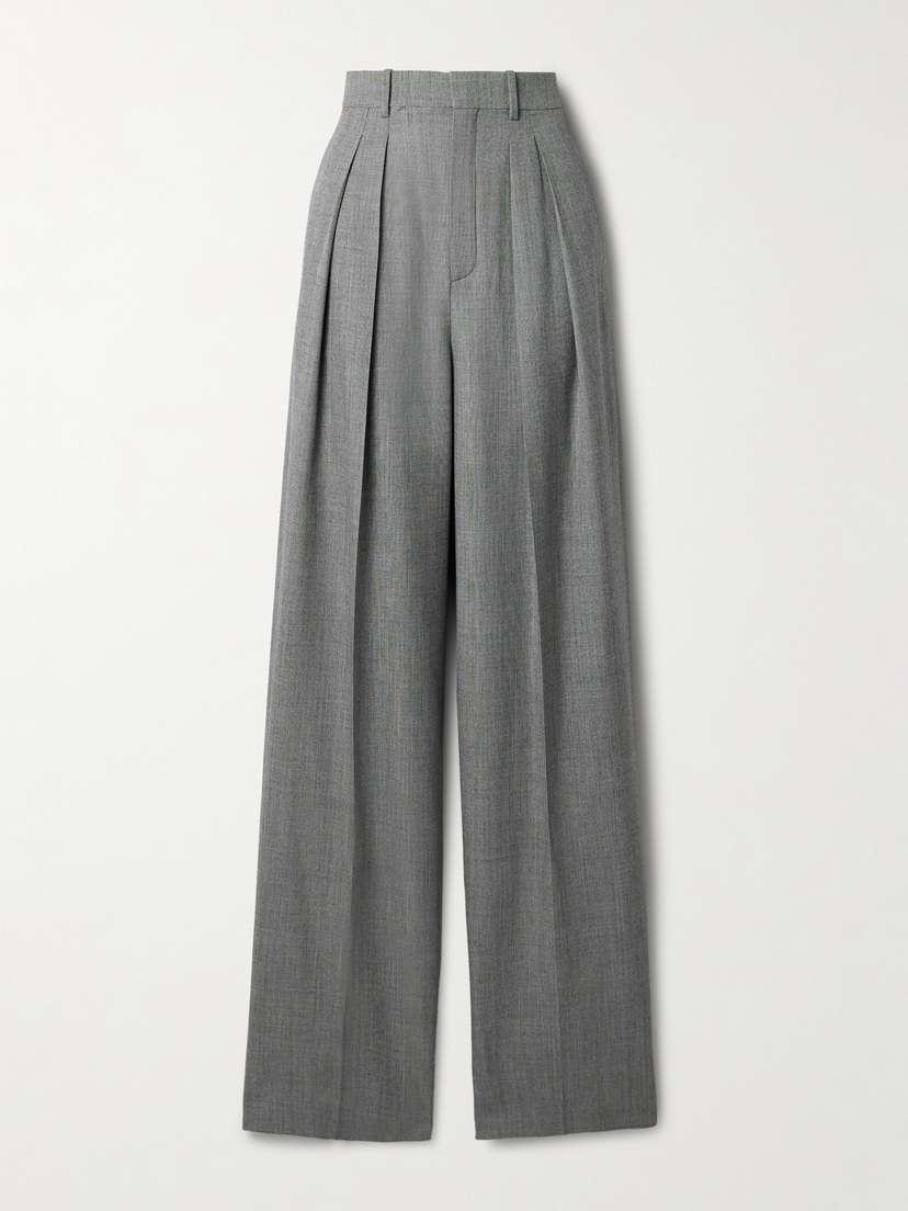 Saint Laurent Pleated Wool Wide-leg Pants