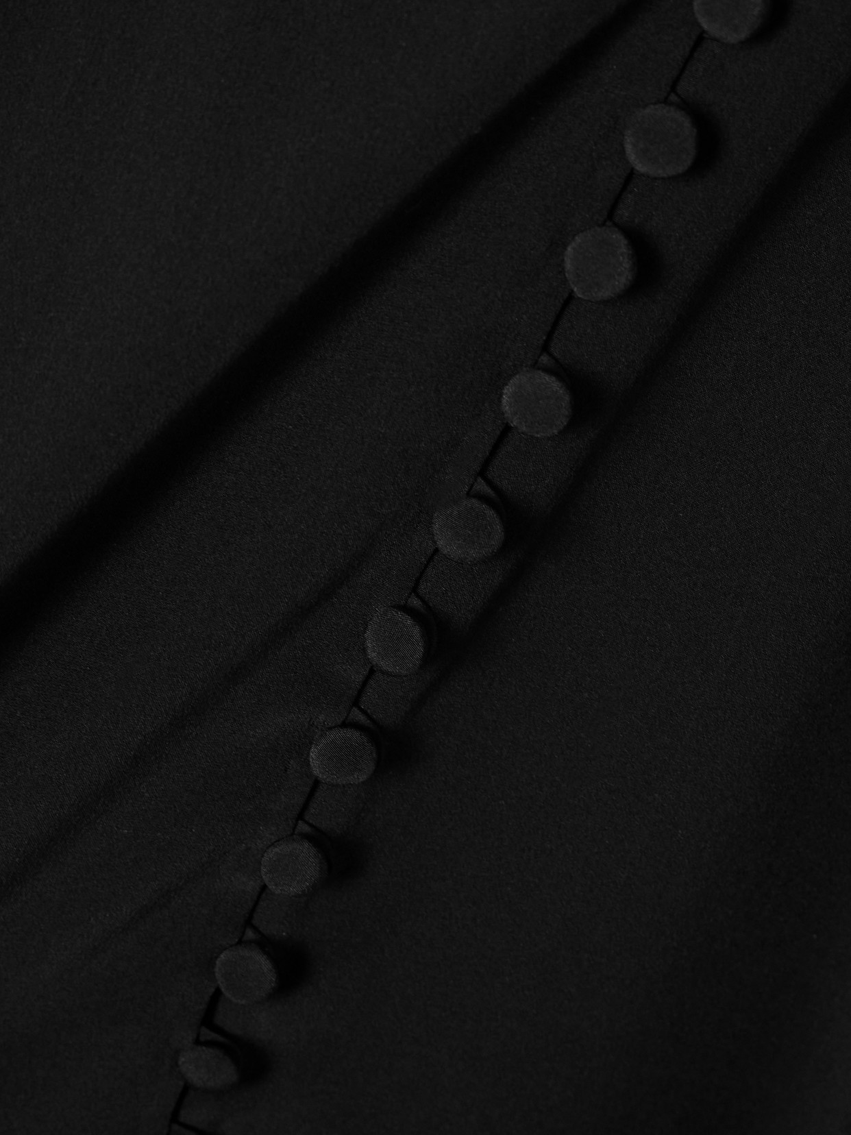 Saint Laurent Pussy-bow Gathered Silk Crepe De Chine Mini Dress In Black
