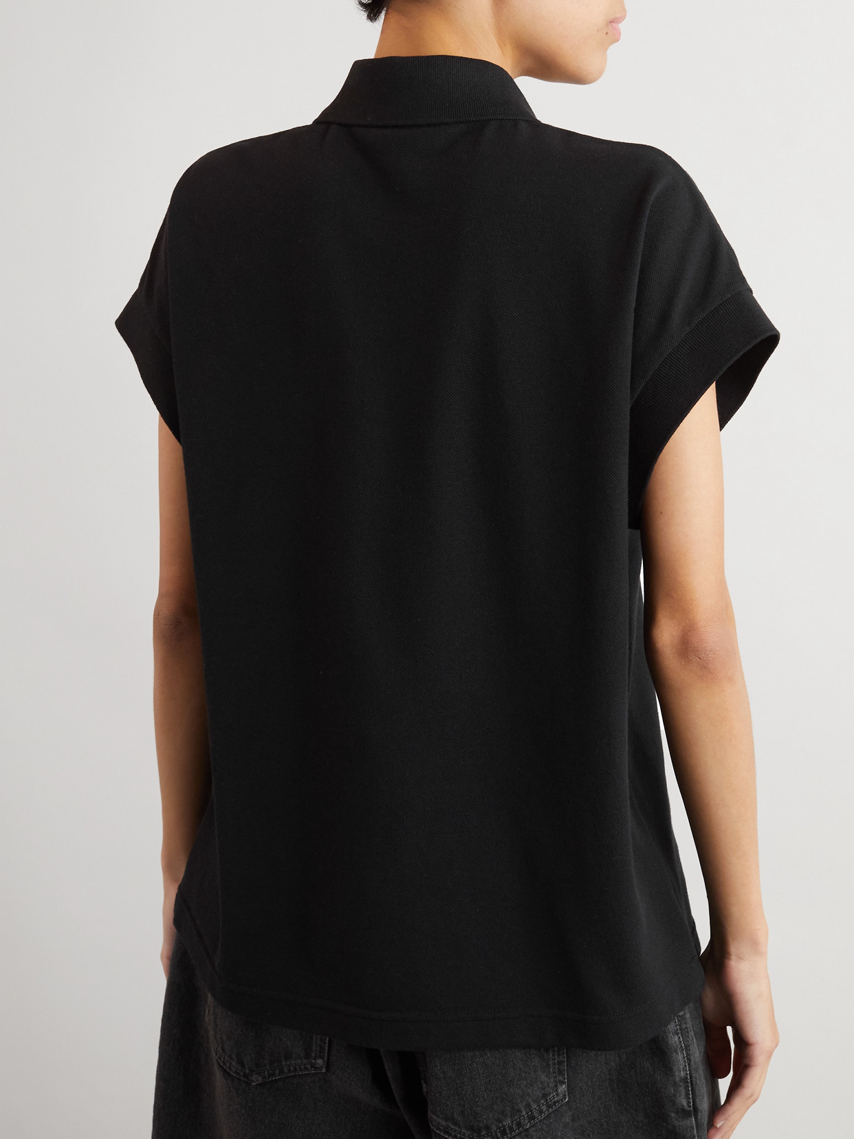 Saint Laurent Cotton Blend Polo Shirt With Logo In Black