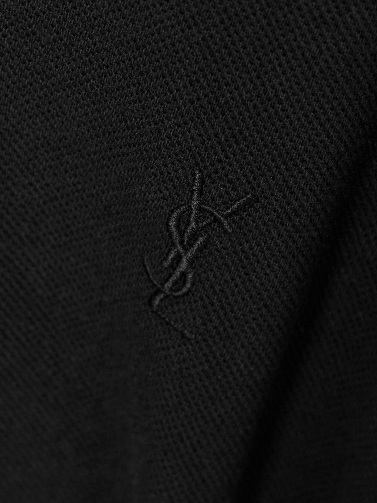Saint Laurent Cotton Blend Polo Shirt With Logo In Black