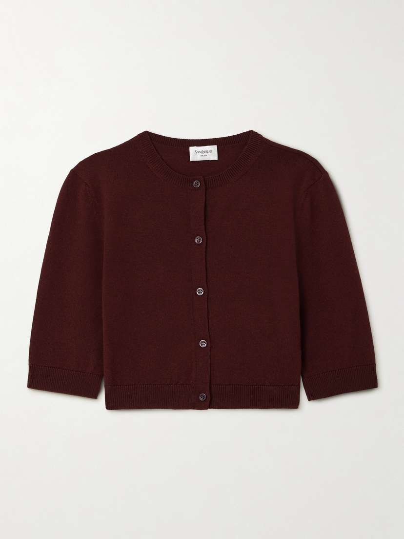 Saint Laurent Cropped Wool Cardigan