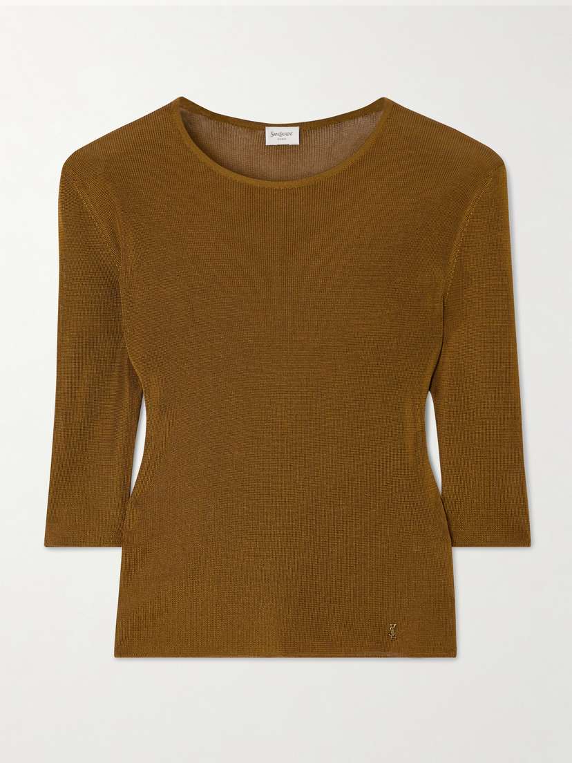 Saint Laurent Embellished Knitted Top