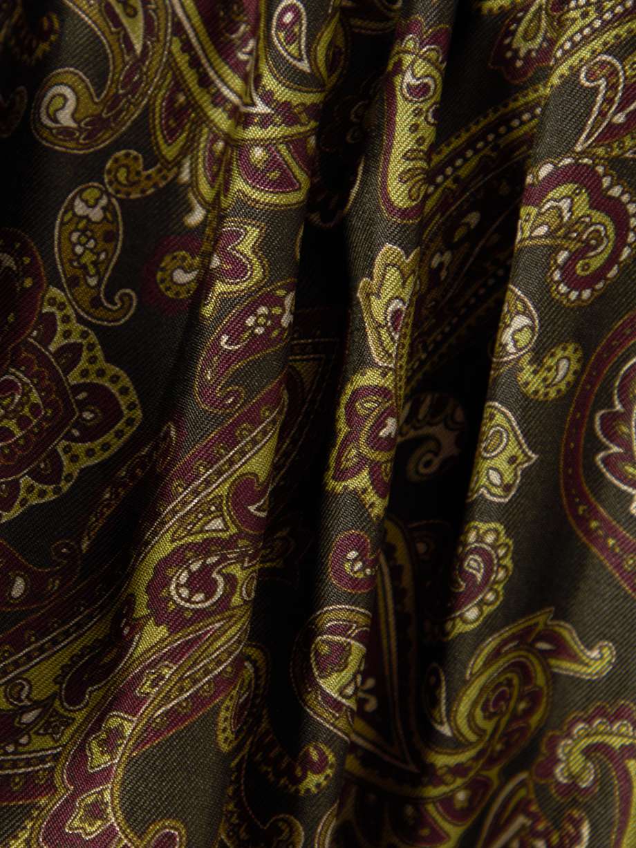 pussy-bow belted paisley-print silk-twill mini dress