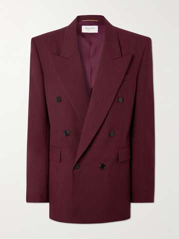 Red Double Breasted Wool Coat 3975